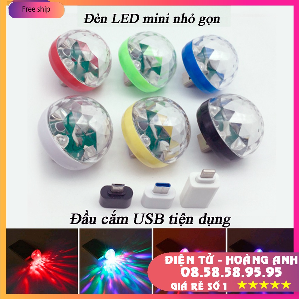 Bóng đèn Led vũ trường 7 màu, cổng usb cảm ứng nháy theo nhạc