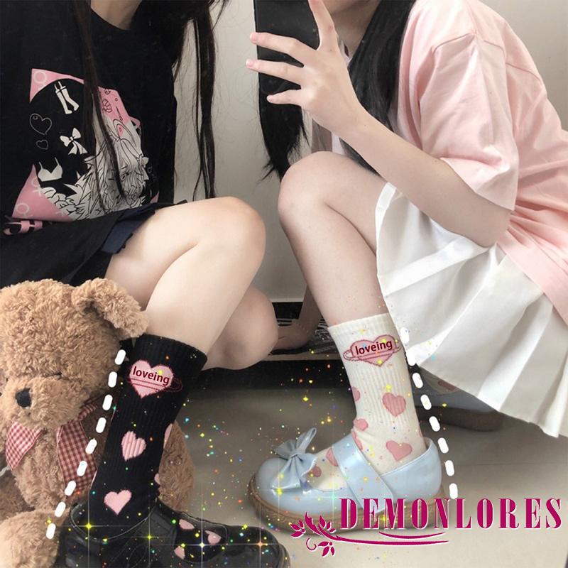 Đôi vớ da in hình trái tim dễ thương dành cho nữ