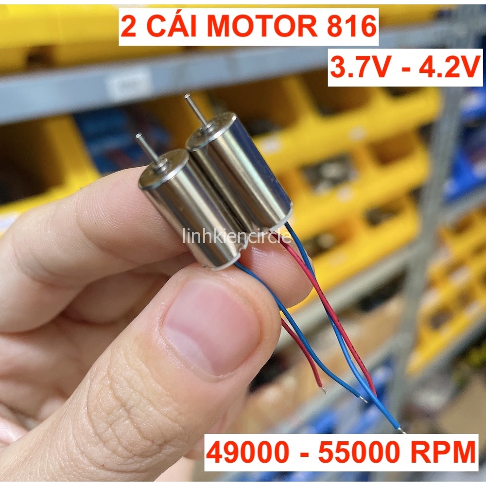 2 cái motor coreless 816 cho máy bay mô hình mini 3.7V - 4.2V tốc độ 55000 RPM mới 100% - LK0381