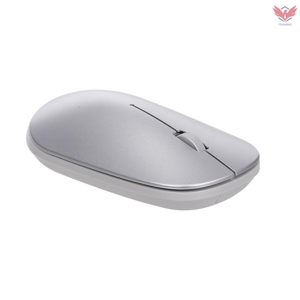 BT 5.0 Wireless Mouse Portable Ultra-thin Mute Mouse Ergonomic Mouse Home Office Mouse for Desktop Computer Laptop Silver