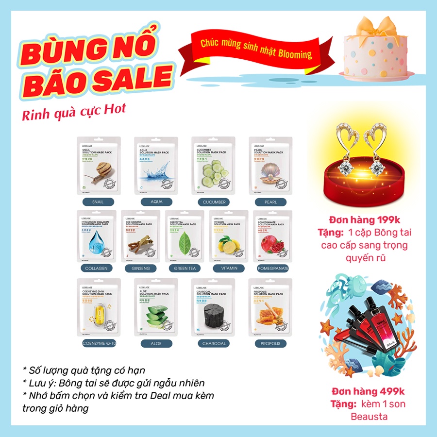 ( Combo 10 tặng 1 ) Mặt Nạ Cung Cấp Dinh Dưỡng Phục Hồi Da Lebelage Solution Mask Pack 25ml