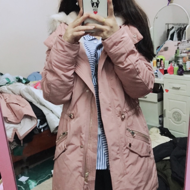 Parka xuất màu hổng