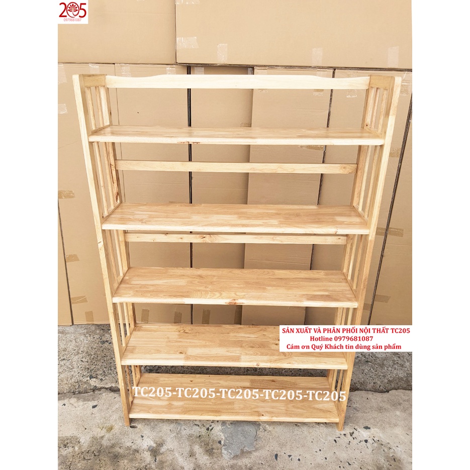 Kệ sách gỗ 5 Tầng 80x28x150cm GỖ CAO SU 100%