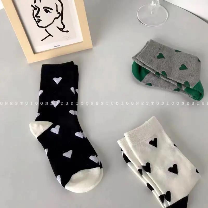 Vớ Cổ Vừa In Họa Tiết Trái Tim Dễ Thương Phong Cách Nhật Bản Thời Trang Xuân Thu Cho Nữ