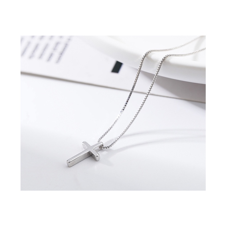Dây chuyền bạc nữ mặt thánh giá sợi vuông - Trang sức bạc  Evasilver