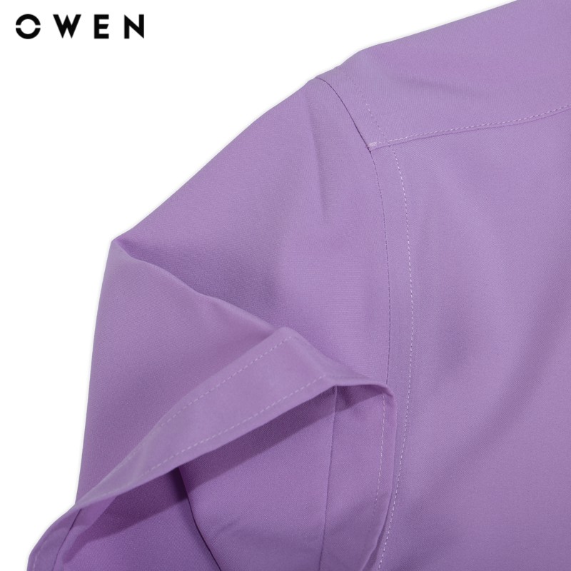 Áo sơ mi ngắn tay nam Owen chất Nano dáng Regularfit màu tím - AR90651NT | BigBuy360 - bigbuy360.vn