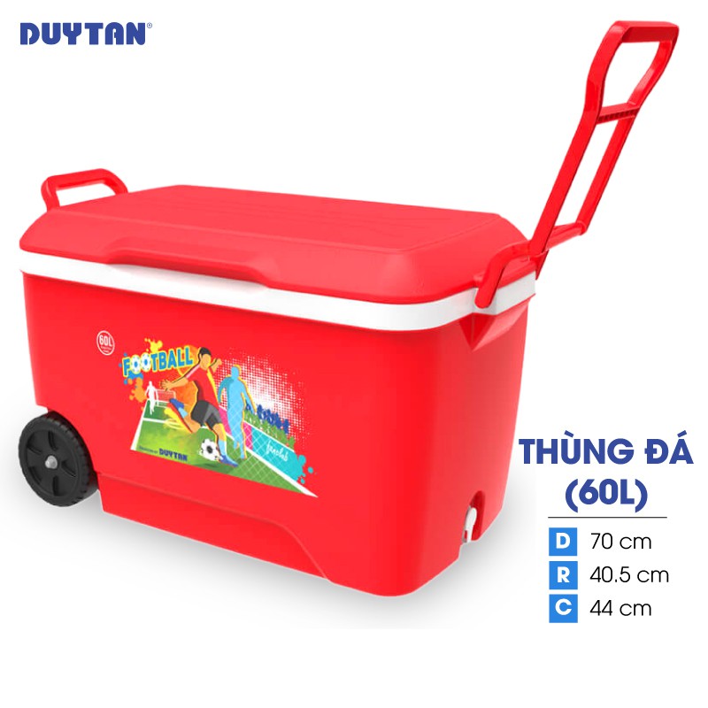 Thùng đá nhựa DUY TÂN Matsu 60 lít có bánh xe (72 x 41 x 44 cm) - 02942 - Giao màu ngẫu nhiên