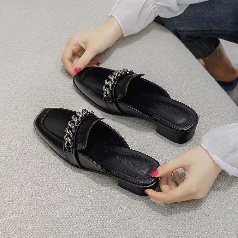 Sục nữ gót 4cm⚡️ANDU STORE⚡️da mềm form đẹpDép sục nữ đẹp