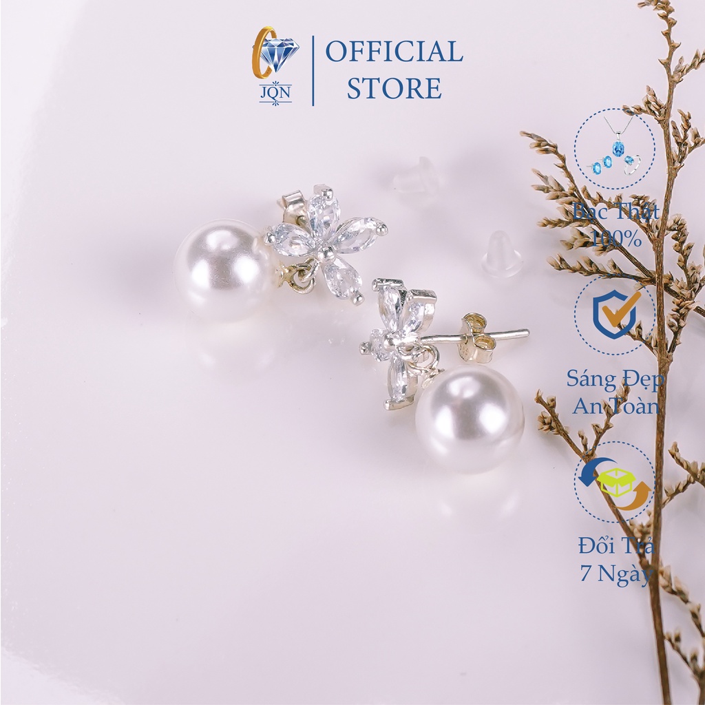Bông tai bạc giá rẻ, bông tai nữ ms40/ Trang sức bạc JQN