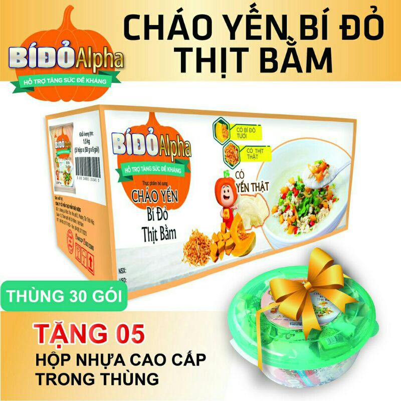 Hộp 6 gói Cháo Yến Bí Đỏ Thịt Bằm GOLD