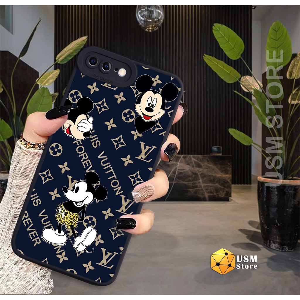 Ốp lưng in họa tiết chuột M.I.C.K.E.Y LV cho  iphone 7 / 7 Plus / 8 / 8 Plus, chất TPU, mắt thiên thần bảo vệ camera