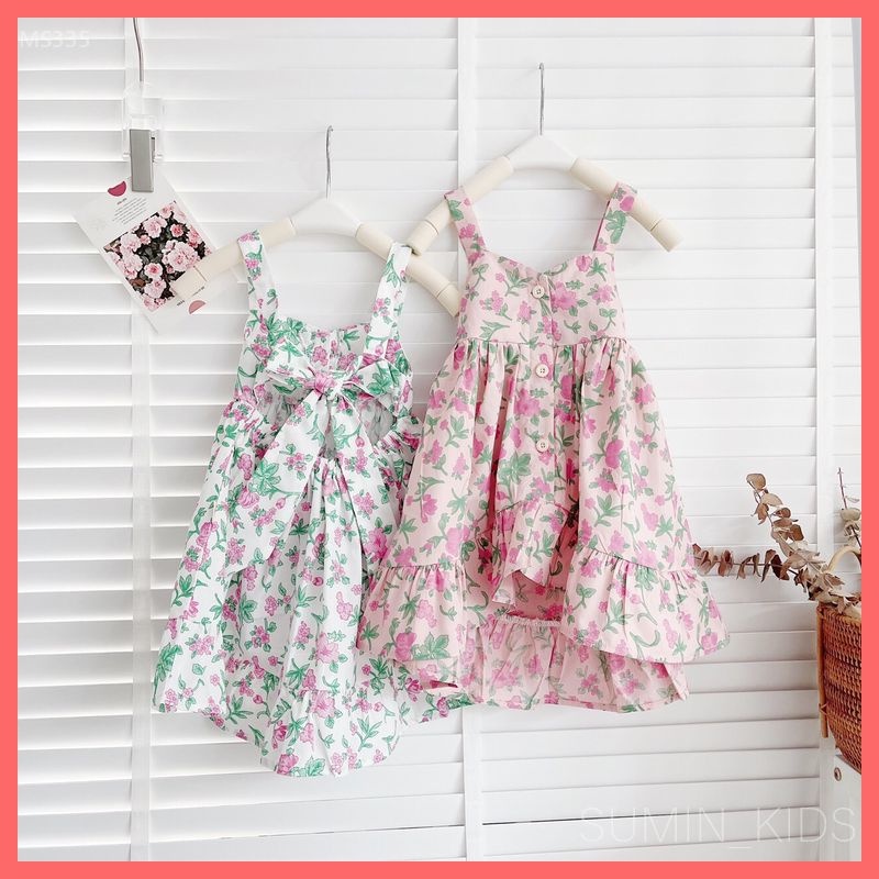 Váy maxi đi biển bé gái - Thời trang trẻ em Sumin Kids - Váy em bé 2 dây dáng đuôi cá
