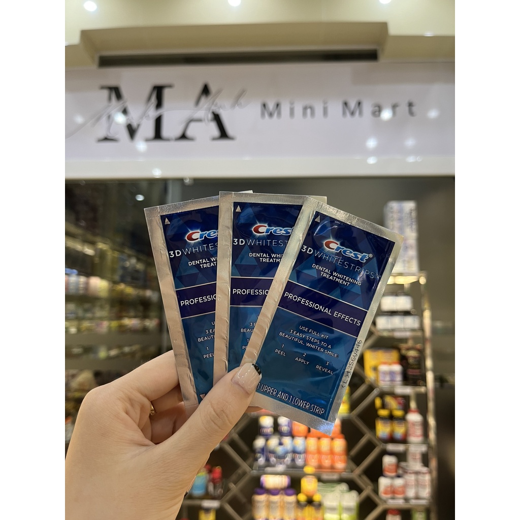 Miếng dán trắng răng Crest  𝐖𝐇𝐈𝐓𝐄𝐒𝐓𝐑𝐈𝐏𝐒 𝐏𝐑𝐎𝐅𝐄𝐒𝐒𝐈𝐎𝐍𝐀𝐋 𝐄𝐅𝐅𝐄𝐂𝐓𝐒 𝐓𝐄𝐄𝐓𝐇 𝐖𝐇𝐈𝐓𝐄𝐍𝐈𝐍𝐆 𝐒𝐓𝐑𝐈𝐏𝐒