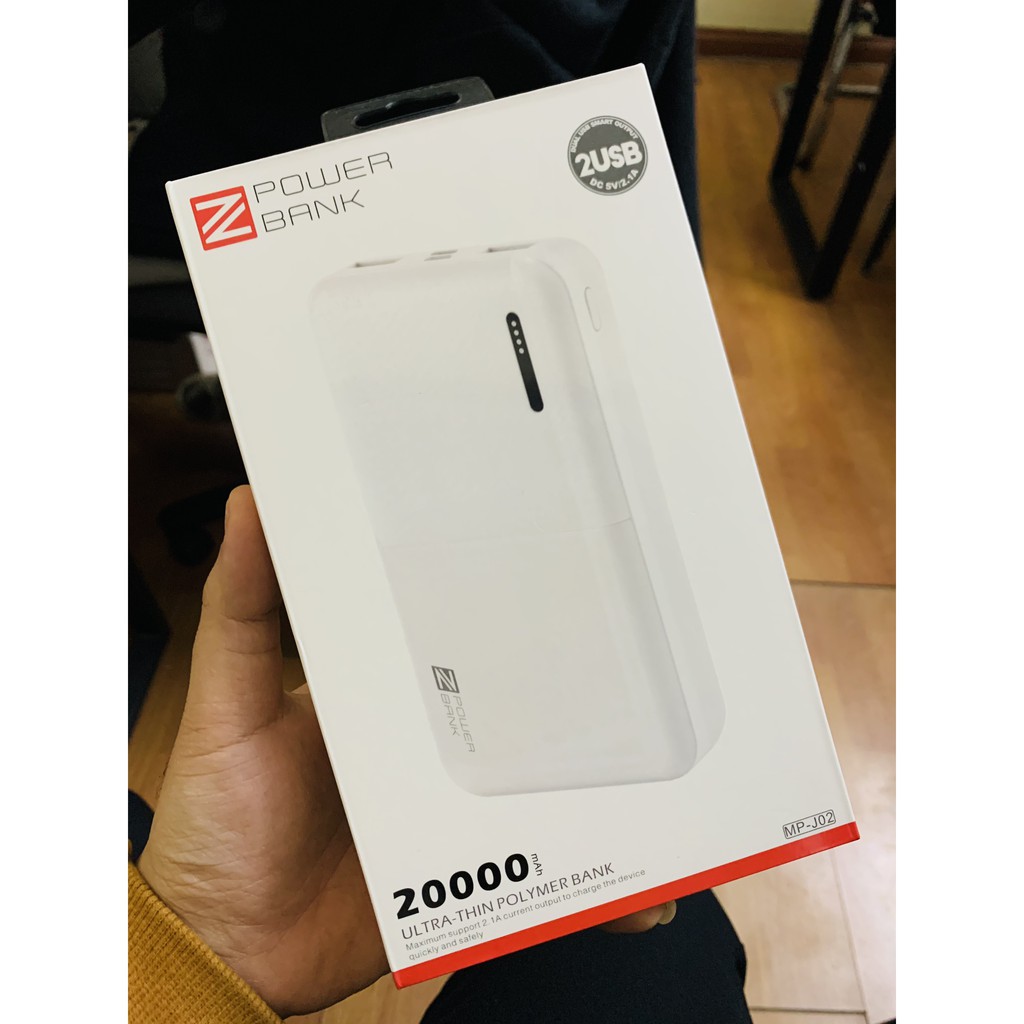 Sạc dự phòng 20.000mAh - Chính hãng ZUZG - Bảo hành 3 tháng lỗi 1 đổi 1