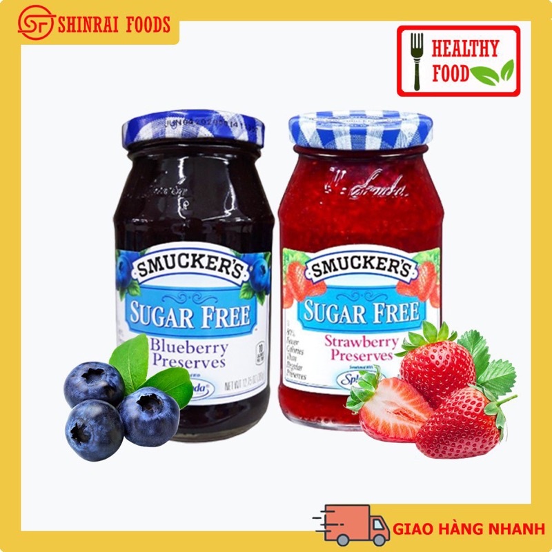 Mứt trái cây 0 đường Mỹ Smucker’s 361gram