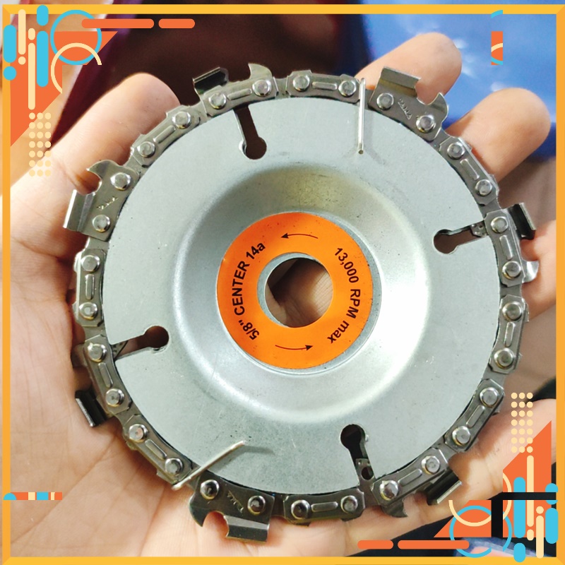 Lưỡi cưa xích 7 răng gắn với máy mài, máy cắt. đĩa cưa xích dùng để điêu khắc đồ gỗ, sẻ rãnh