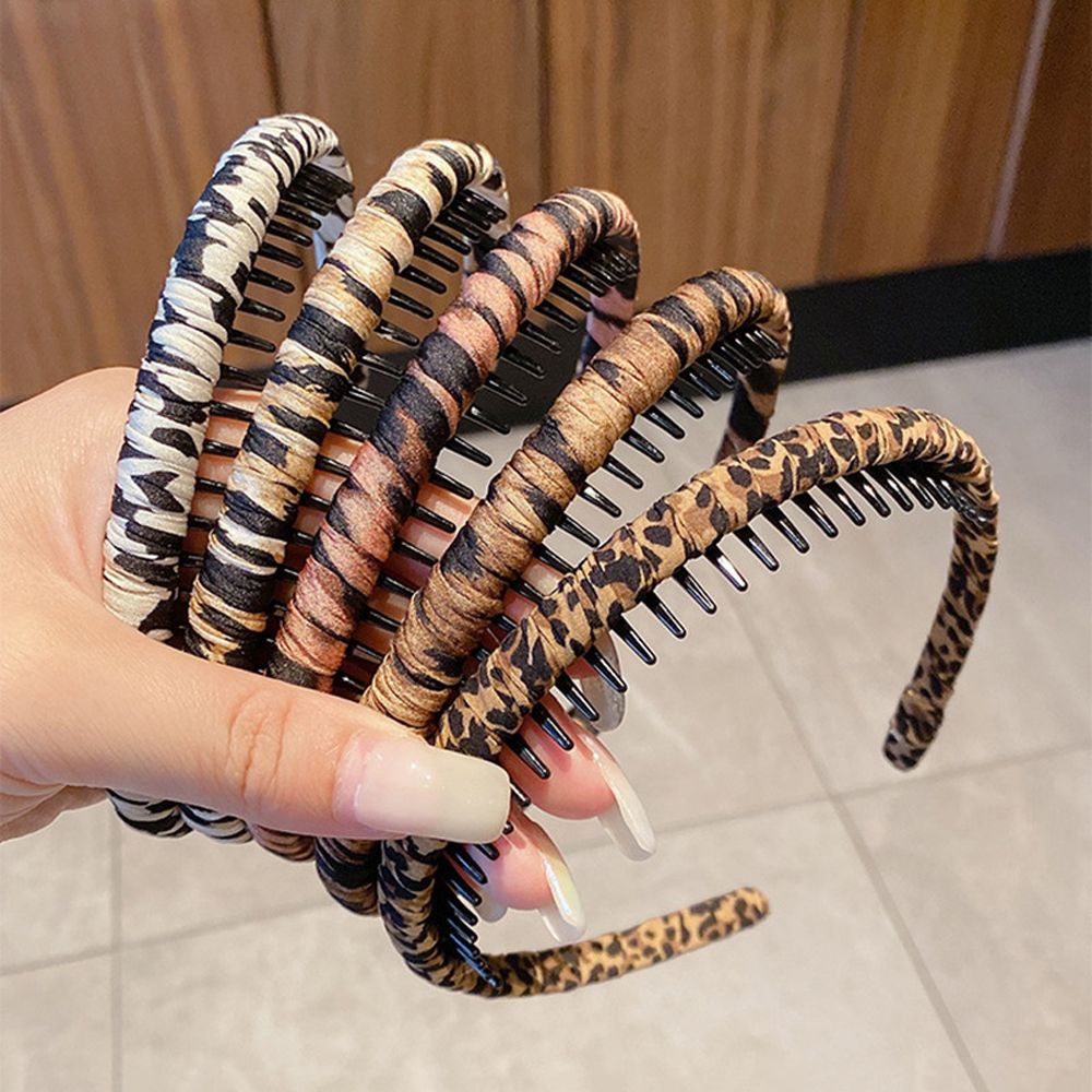 Băng Đô Cài Tóc Họa Tiết Da Báo Phong Cách Hàn Quốc Thanh Lịch Cho Nữ