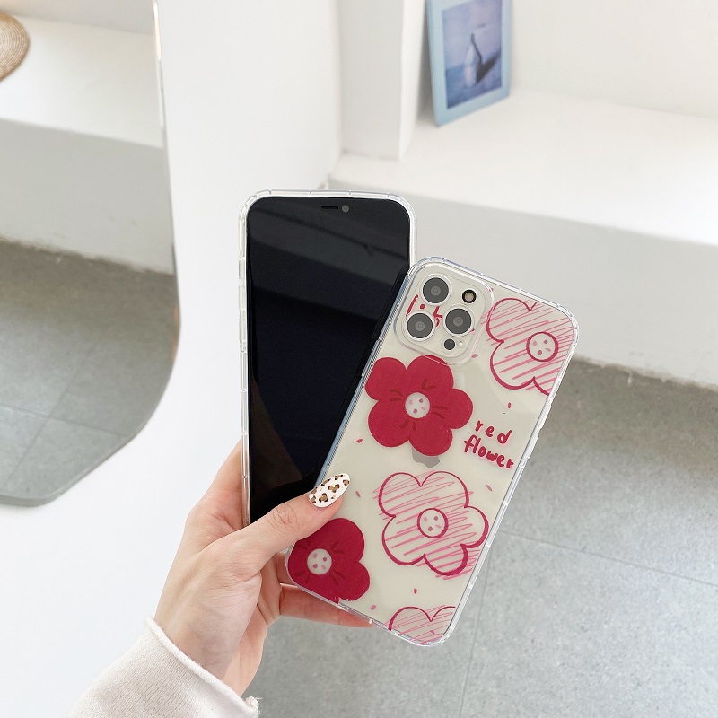 XIAOMI Mi 11 10T Pro Poco M2 Pro M3 Soft Transparent Cute Case Little Red Flower Floral Cartoon Thin Clear Fashion Casing Phone Back Cover