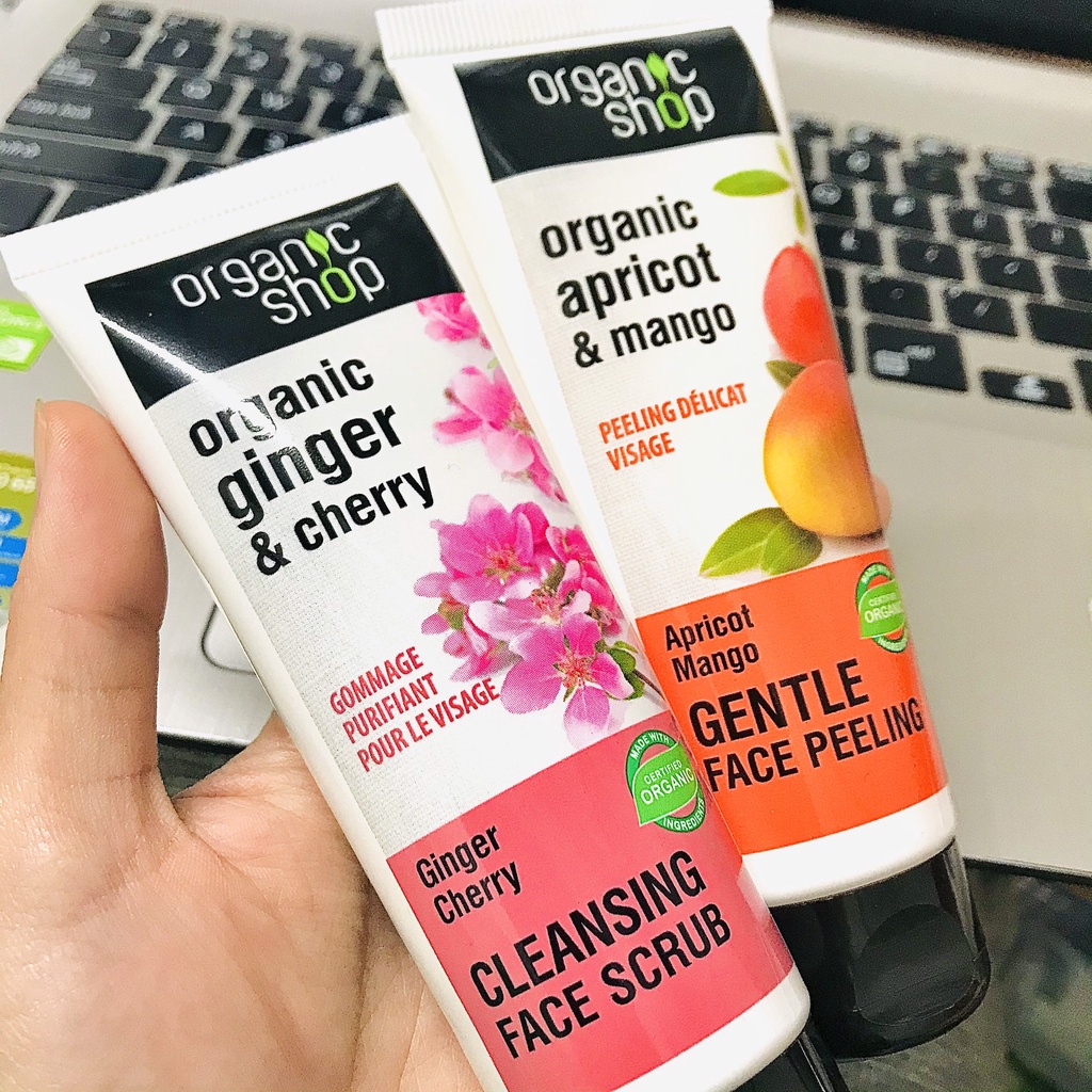 Tẩy da chết vùng mặt Organic Shop chiết xuất hạt cà phê