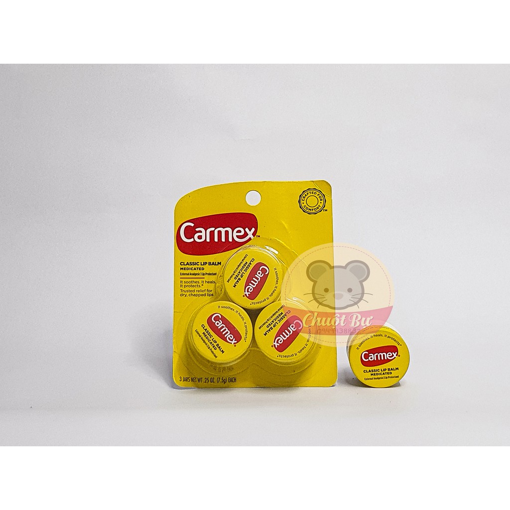 [🎁𝐓Ặ𝐍𝐆 𝐌Ặ𝐓 𝐍Ạ 𝐌Ô𝐈] Set 3 thỏi Son Carmex, xuất xứ từ USA, giá cực tốt