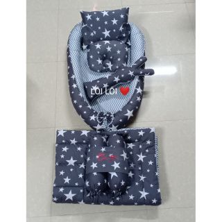 Combo nôi vải, chăn, gối, thỏ ôm