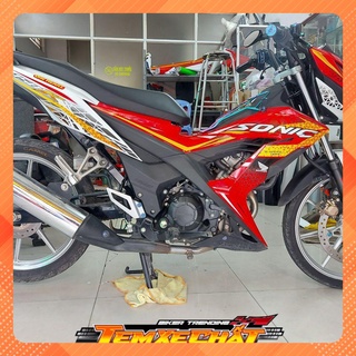 Bộ Tem xe Sonic , tem rời cao cấp dán xe trắng đỏ racing [KÈM QUÀ TẶNG]