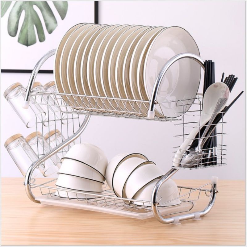 Kệ để bát đũa INOX chữ S JUMI HOUSE - Kệ để bát đũa đa năng