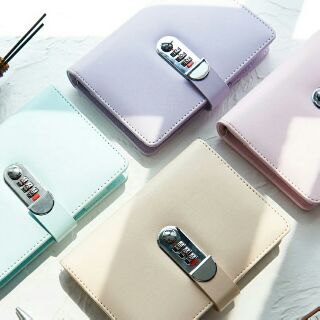 (khách order riêng) Sổ da cao cấp A5 có khóa mật khẩu bìa còng ghi chép kế hoạch planner bìa trơn