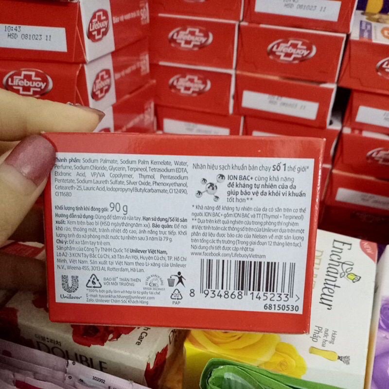 Bánh Xà phòng tắm, rửa tay Lifebuoy 90g sạch khuẩn số 1 thế giới