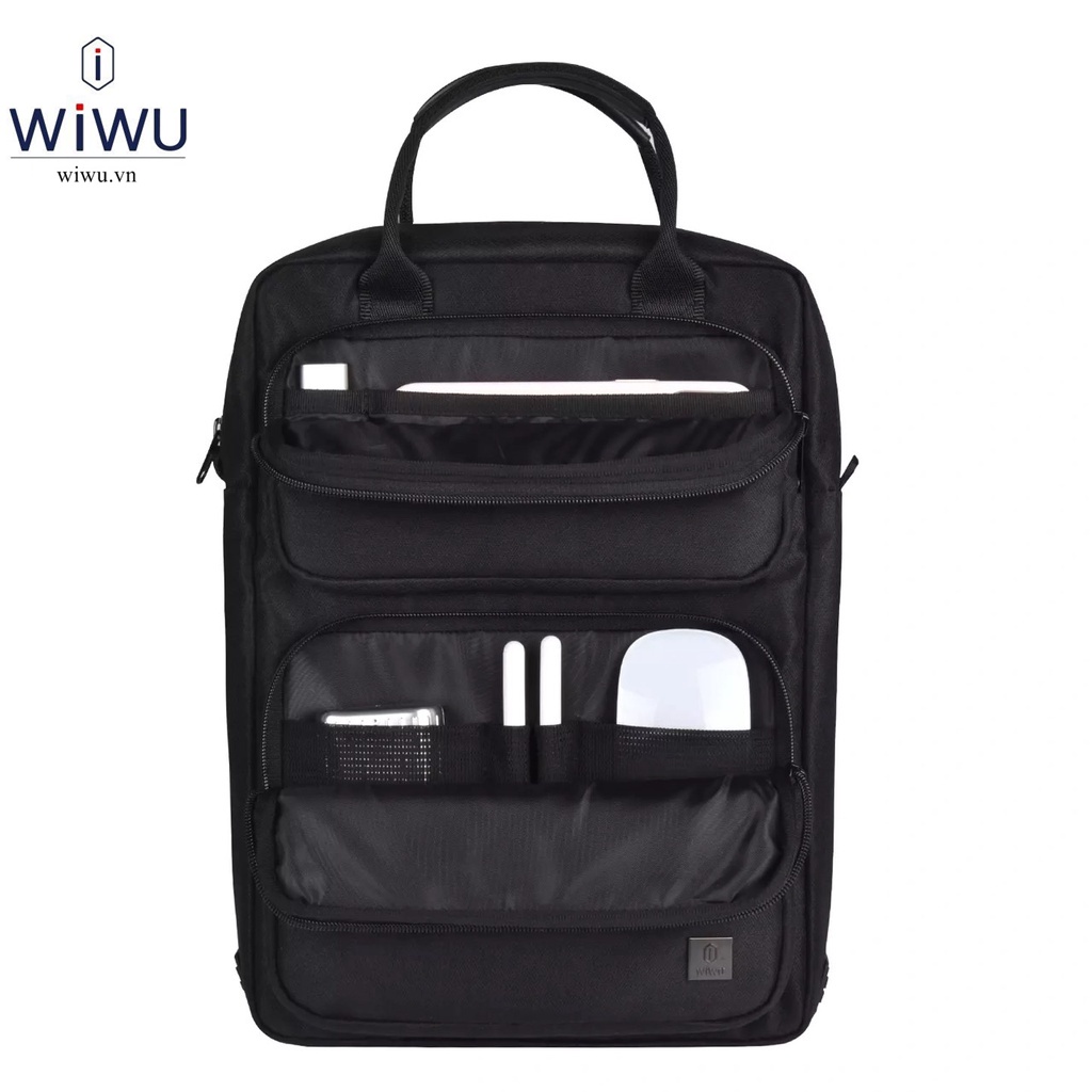 Túi xách dọc Wiwu Alpha Vertical Layer Bag cho Macbook 14.2 inch M1 , Laptop 14 inch , Có quai đeo chính hãng cao cấp