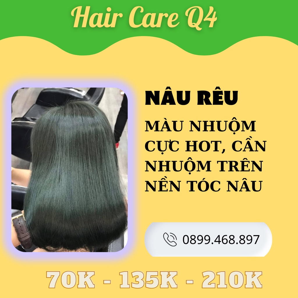 Thuốc Nhuộm Tóc Màu Nâu Rêu Không Tẩy Tóc, Nhuộm Nâu Ánh Lạnh, Nhuộm Xanh Rêu Tối, Nâu Rêu Sáng Da - Hair Care Q4