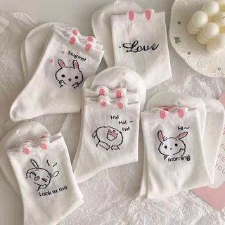 Tất cổ cao vớ cổ cao hình thỏ hồng cute