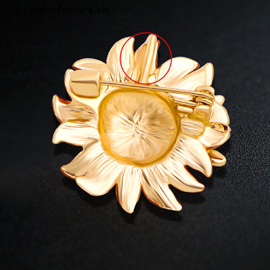 Ghim Cài Áo Hình Hoa Hướng Dương Đính Đá Thời Trang Cho Nam Nữ