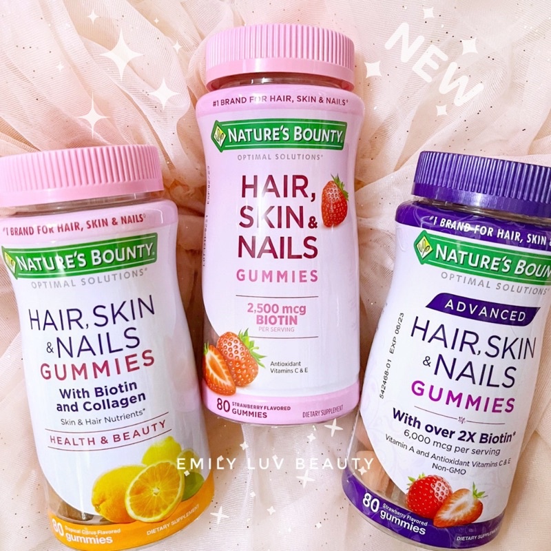 [Date 2023]Kẹo dẻo đẹp tóc Nature’s Bounty Hair Skin & Nails Mỹ