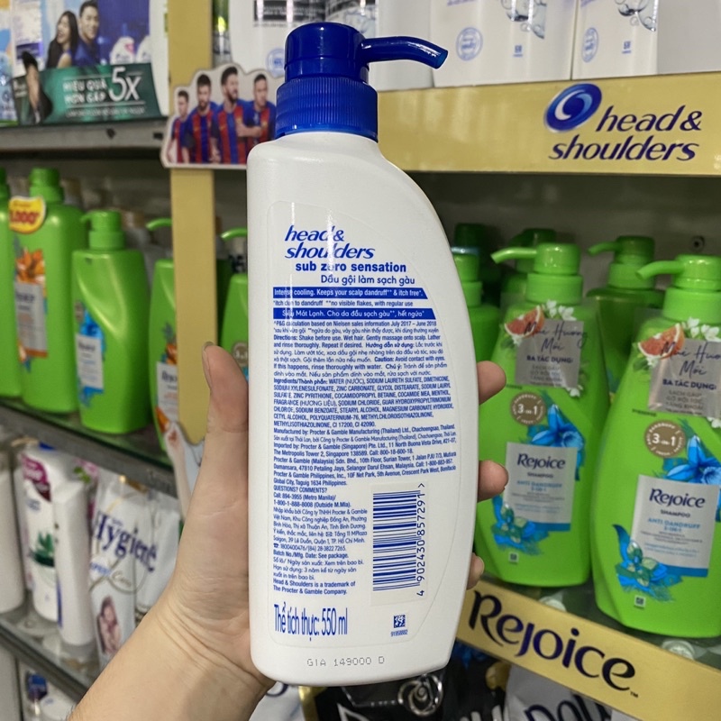 Dầu gội sạch gàu Head & Shoulders Sub Zero băng lạnh sạch gàu 550ml