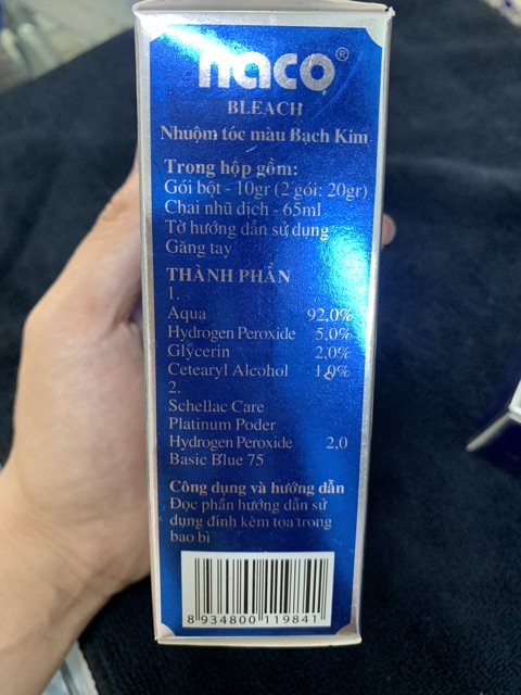 Combo 5 nhuộm tóc tẩy tóc Naco bleach