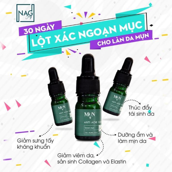  Serum mụn ANTI ACNE SERUM Tinh chất cải thiện tổn thương do mụn - NAG BEAUTY