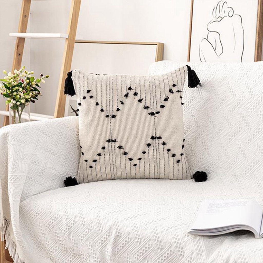 Vỏ Gối WMES15H Phối Tua Rua Mềm Mại Trang Trí Giường Ngủ / Sô Pha / Nông Trại