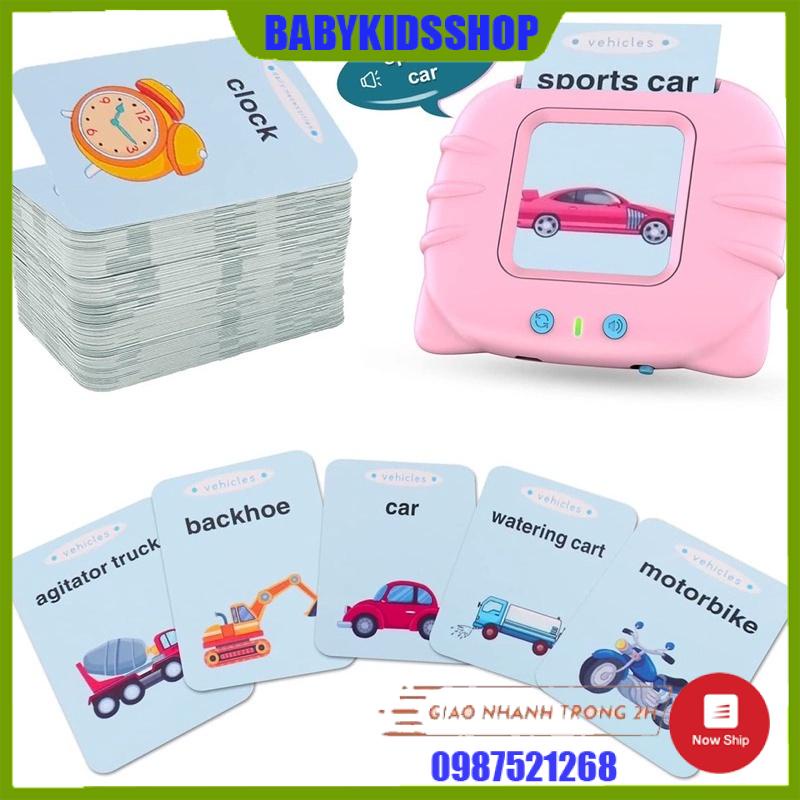 [HÀNG MỚI] Máy đọc thẻ Flashcard tiếng anh 224 từ vựng cho bé, Tập Phát âm, Phát triển tư duy, không sóng điện từ