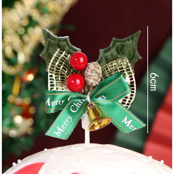 Phụ kiện Noel trang trí quà, bánh kem (nhiều mẫu)