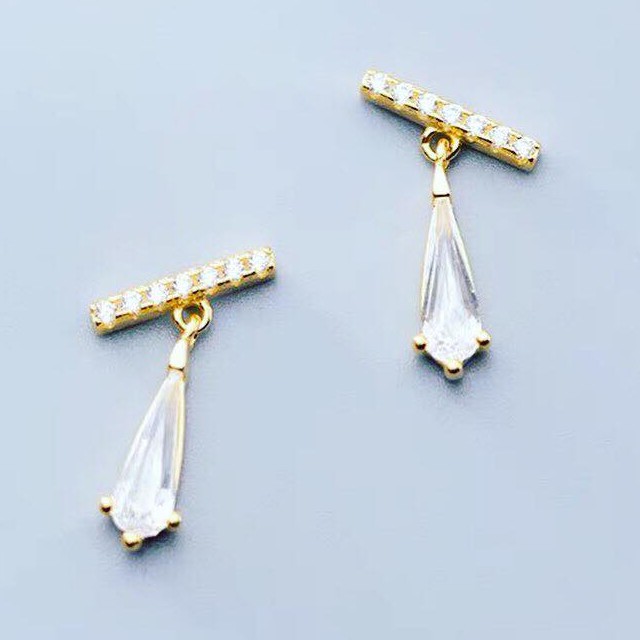 Bông Tai Nữ Hợp Kim Cao Cấp ERASHOP 074734 - Giọt Nước Thanh Đá Sang Trọng, Nhỏ Xinh, Phù Hợp Đeo Hằng Ngày, Đi Chơi