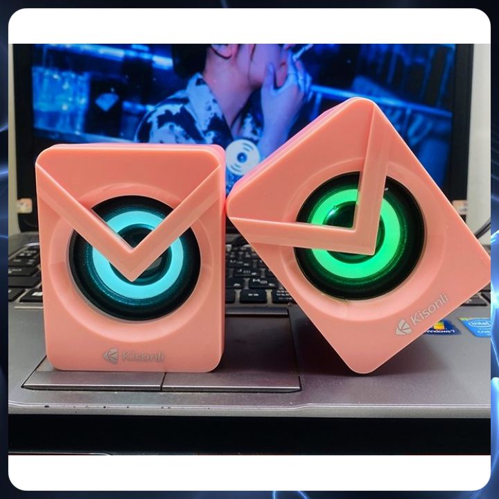 Loa Vi Tính Nghe Nhạc Để Bàn Kisonli T1040, Loa Máy tính Có Led Super BASS Cao Cấp Cho Laptop, pc, điện thoại
