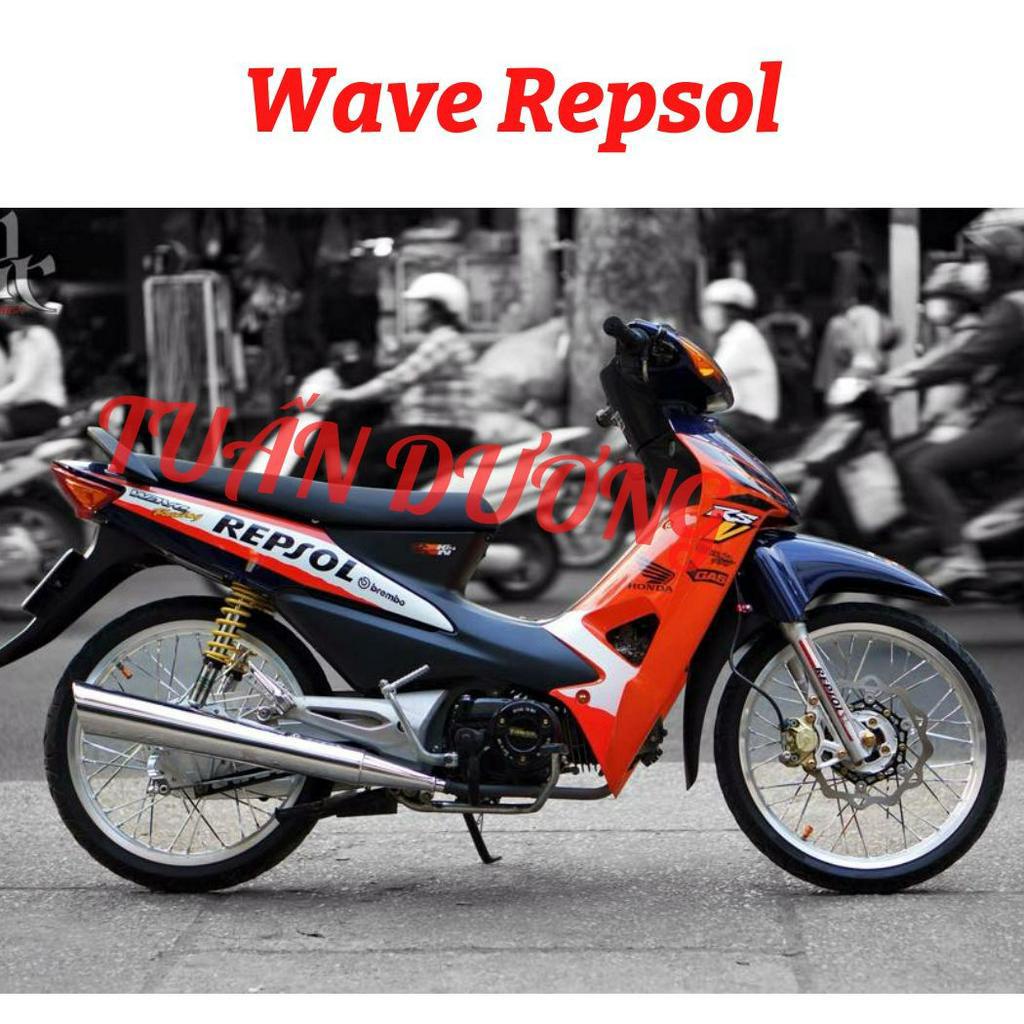 Dàn Áo Wave 100 - Wave Repsol Cao Cấp [Tặng Tem 3 Lớp] Bộ Nhựa Wave Rs Đời 2006-2016- Bộ Áo Xe Wave Alpha BH 2 Năm