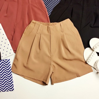 Quần short vải ống rộng lưng thun