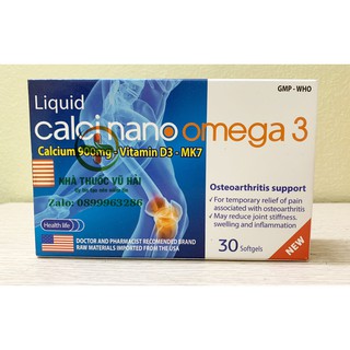 [Viên uống] Liquid Calci nano omega 3 phòng ngừa loãng sương, phát triền chiều cao