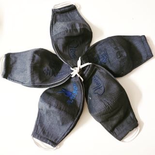 Khẩu trang nam nữ vải jean thêu hàng loại 1