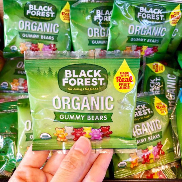 (Date T2/24) Thùng 65 gói kẹo dẻo hữu cơ hình gấu black forest