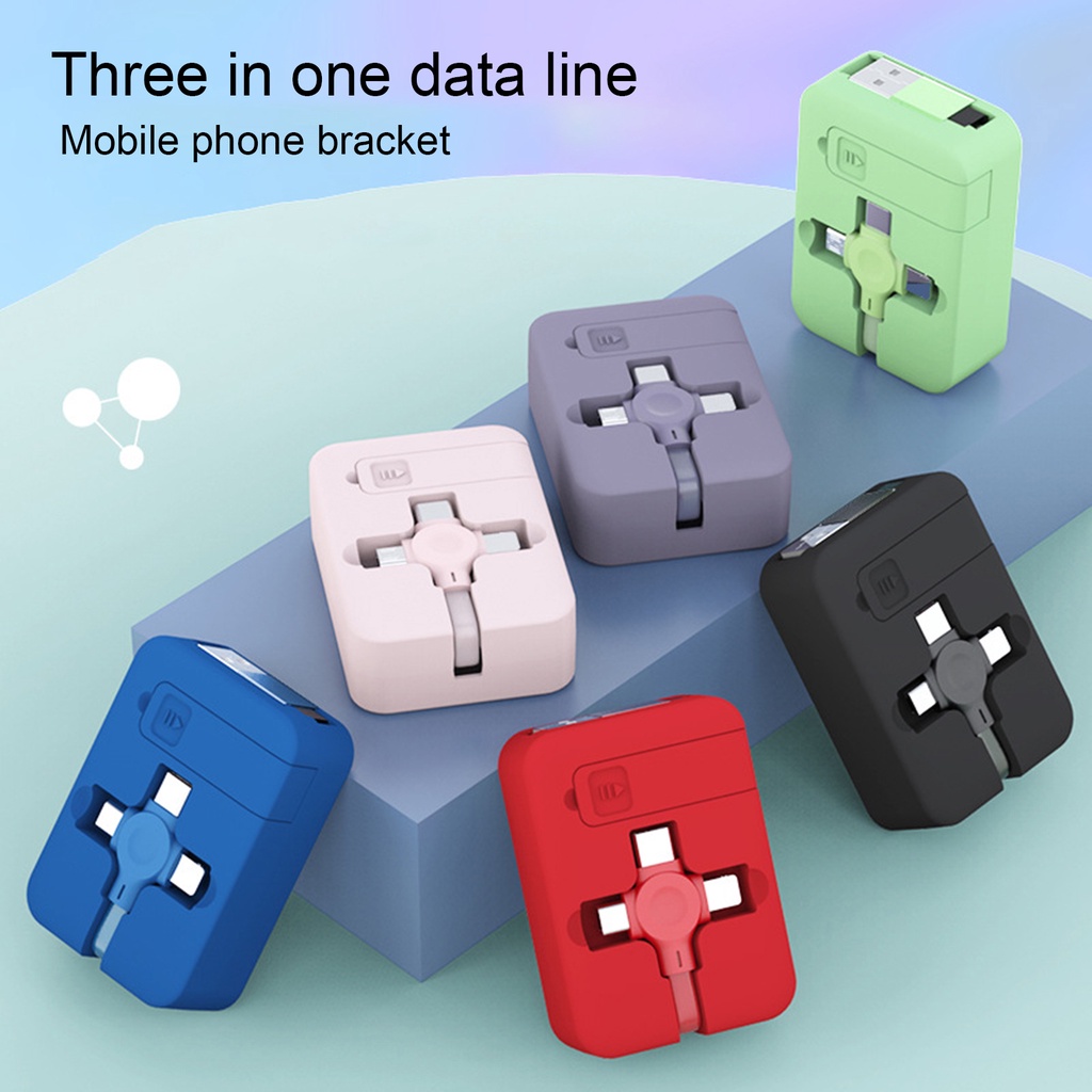 Dây cáp sạc nhanh 3 trong 1 cổng micro usb typeC / 8pin cho điện thoại thông minh