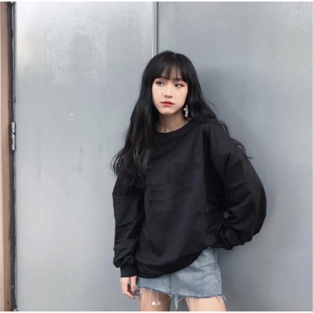 Áo SWEATER Trơn ĐEN UNISEX | BigBuy360 - bigbuy360.vn