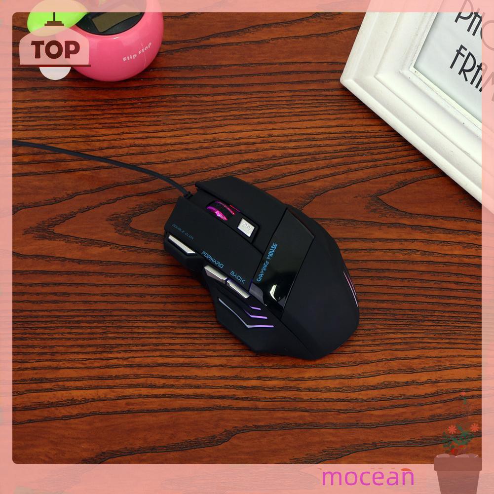 Chuột Chơi Game Mocean 2400 Dpi 7 Nút Có Đèn Led Chuyên Nghiệp